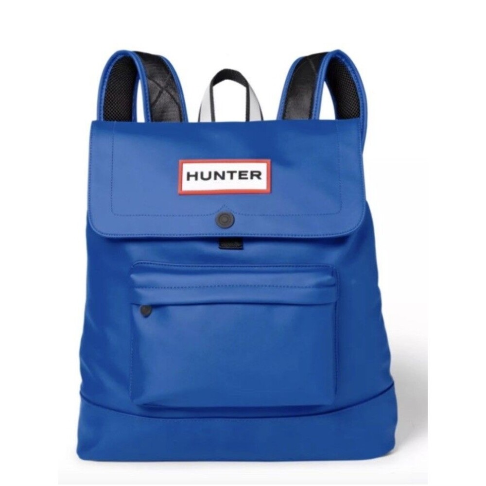 Hunter Waterproof Backpack Blue Rubber Coated Travel Laptop School Bag